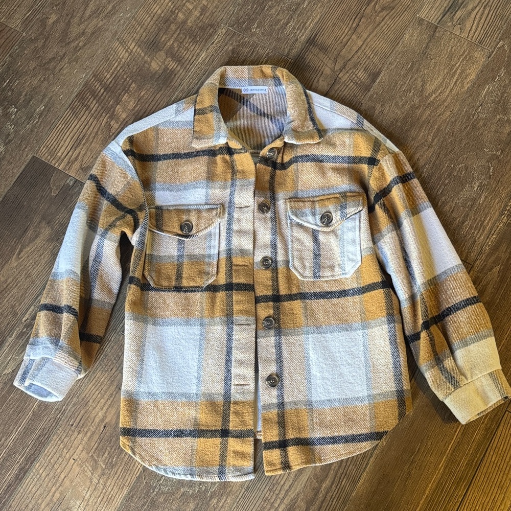 Plaid Button-Up Shirt/Jacket, Small